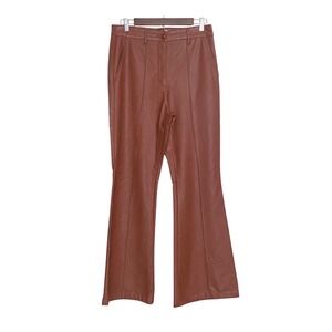 Urban Outfitters Faux Leather Pants Flared Leg High Rise Brown Size 6 Boho
